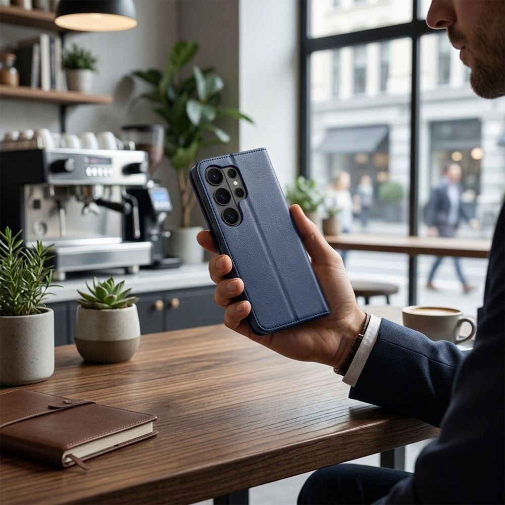 Otočné pouzdro pro Motorola G37 Split Book v tmavě modré a krémové barvě