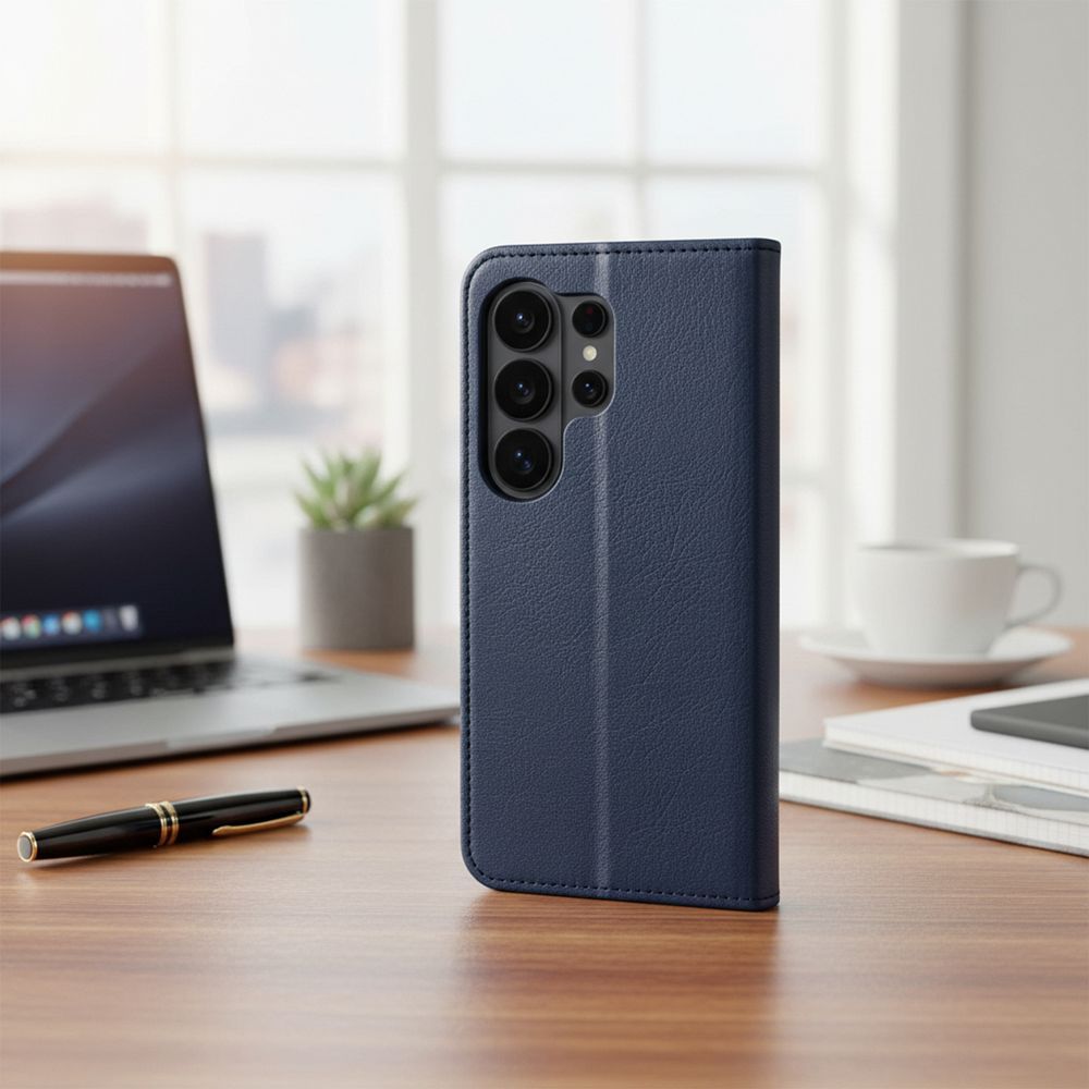 Otočné pouzdro pro Motorola G67 / G77 Split Book v tmavě modré a červené barvě