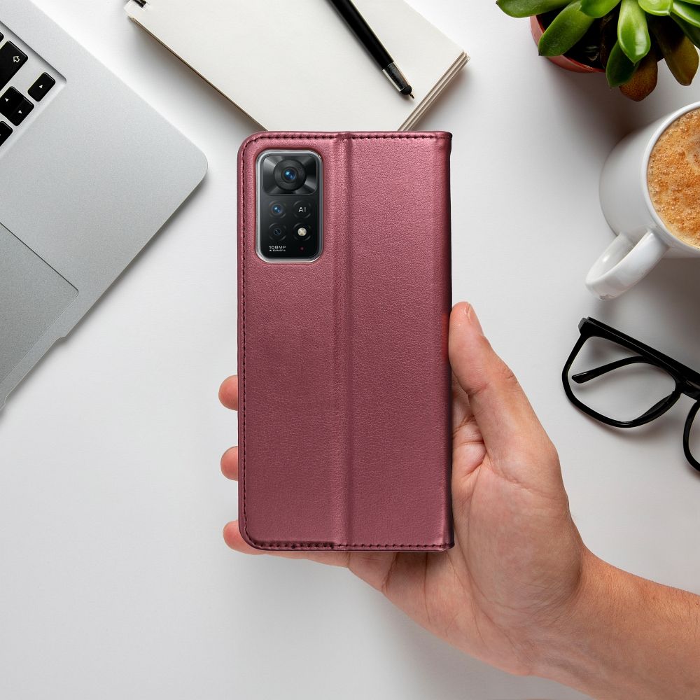 Otočné pouzdro pro Oppo Reno 14 5G Smart Magneto v barvě burgundy