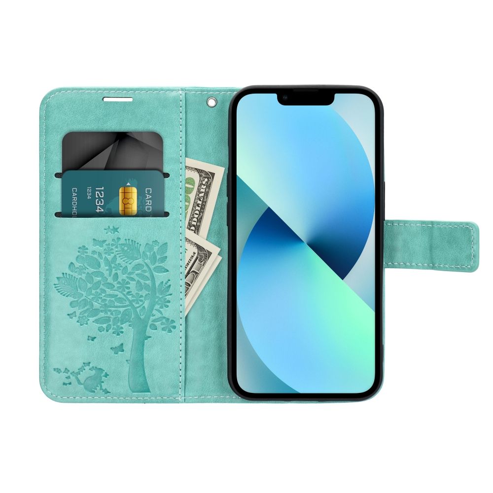 Otočné pouzdro pro Samsung A15 4G / A15 5G Mezzo Book, stromově zelené