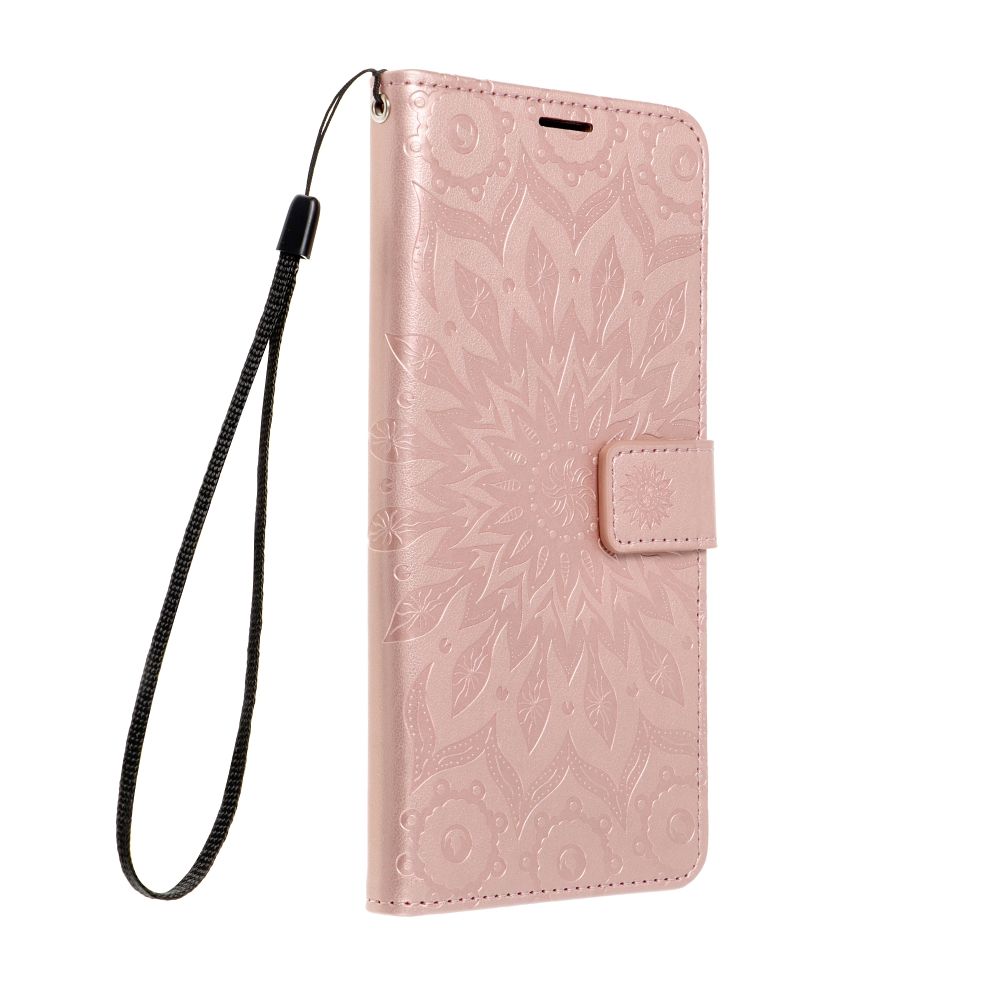 Otočné pouzdro pro Samsung A15 4G / A15 5G Mezzo Book, vzor mandala, růžové zlato