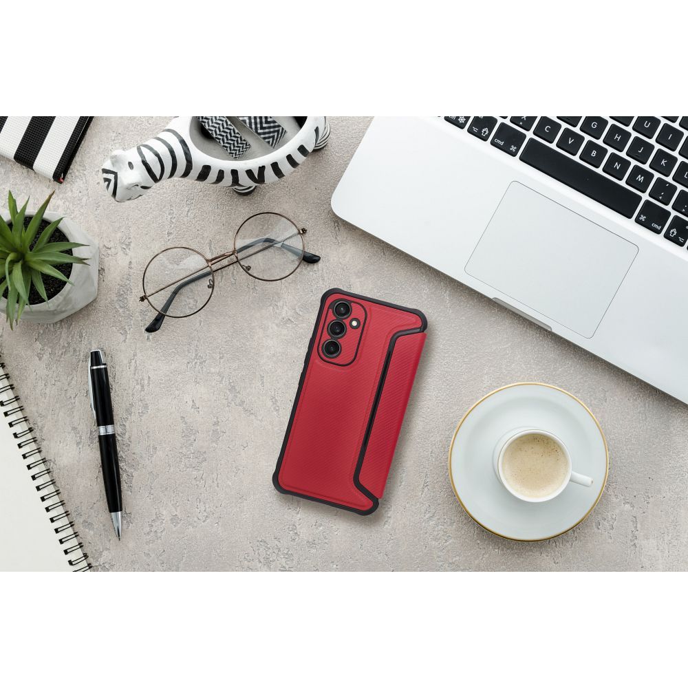 Otočné pouzdro pro Samsung A16 5G Razor Book – červené