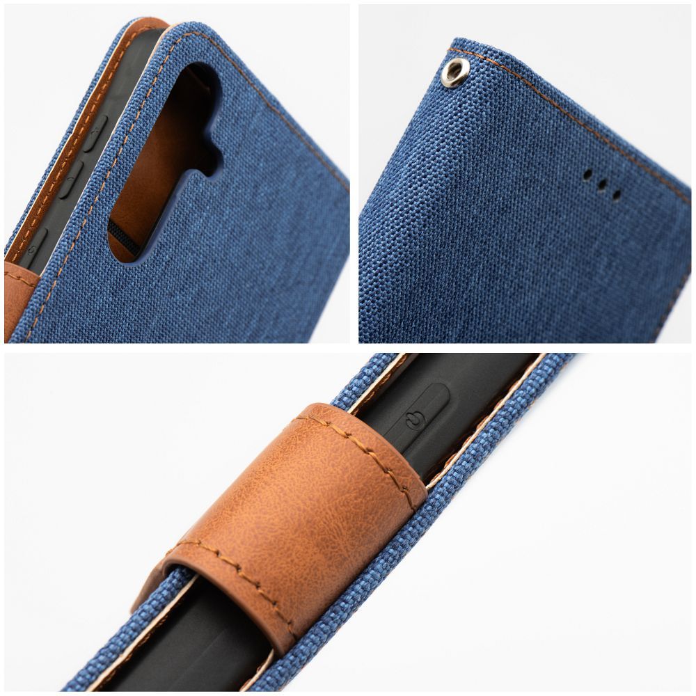 Otočné pouzdro pro Samsung A17 / A18 Jeans Book, modré