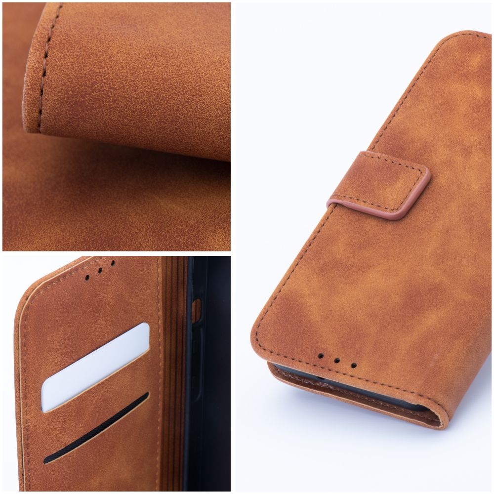 Otočné pouzdro pro Samsung A23 5G Tender Book, hnědé