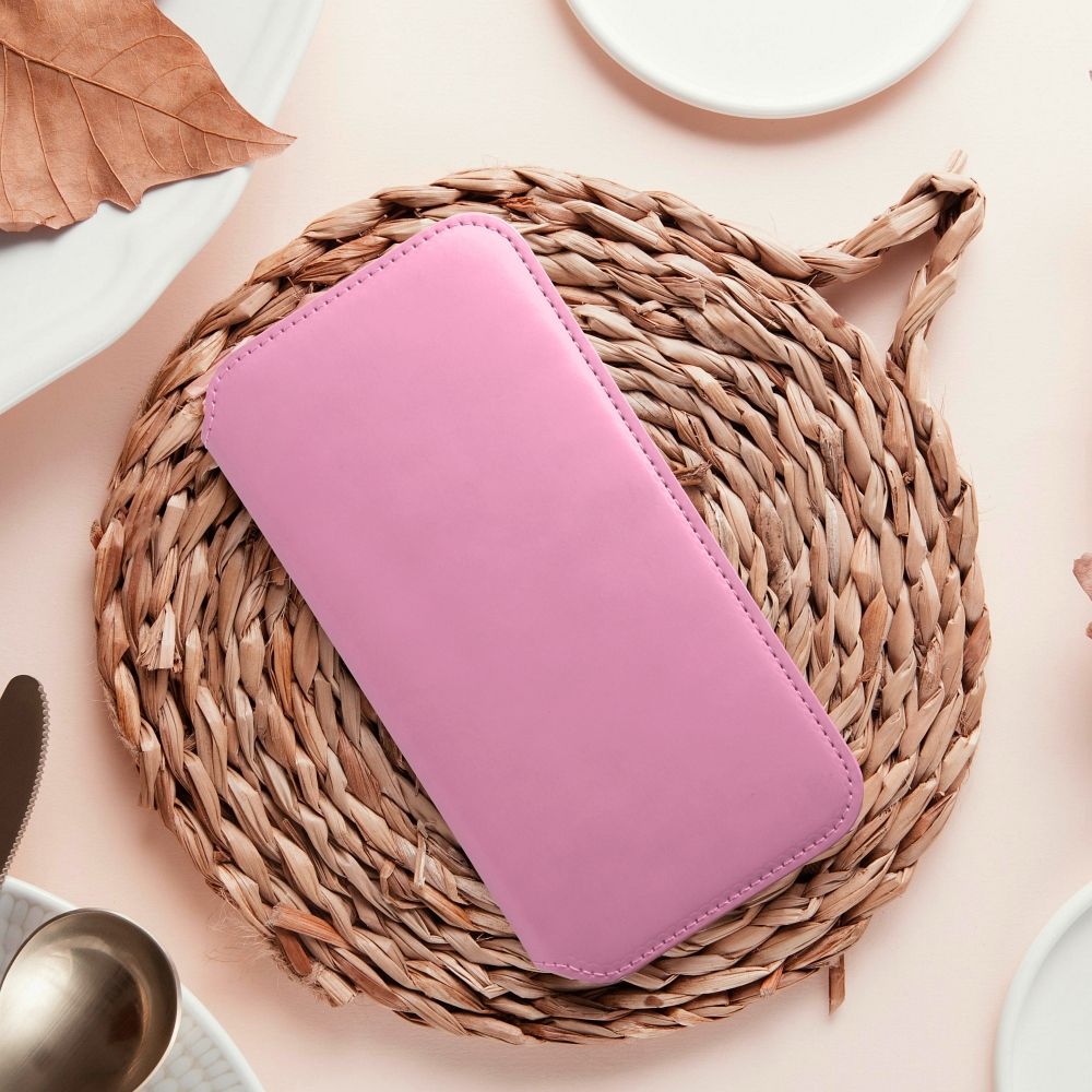 Otočné pouzdro pro Samsung A25 5G Dual Pocket Book, světle růžové