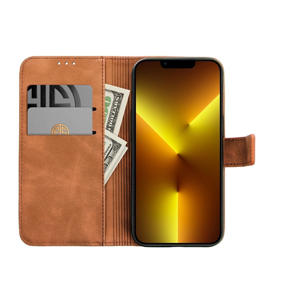 Otočné pouzdro pro Samsung A34 5G Tender Book, hnědé