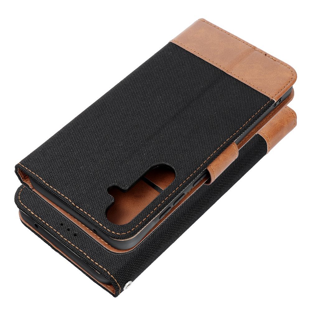 Otočné pouzdro pro Samsung A56 5G Jeans Book, černé