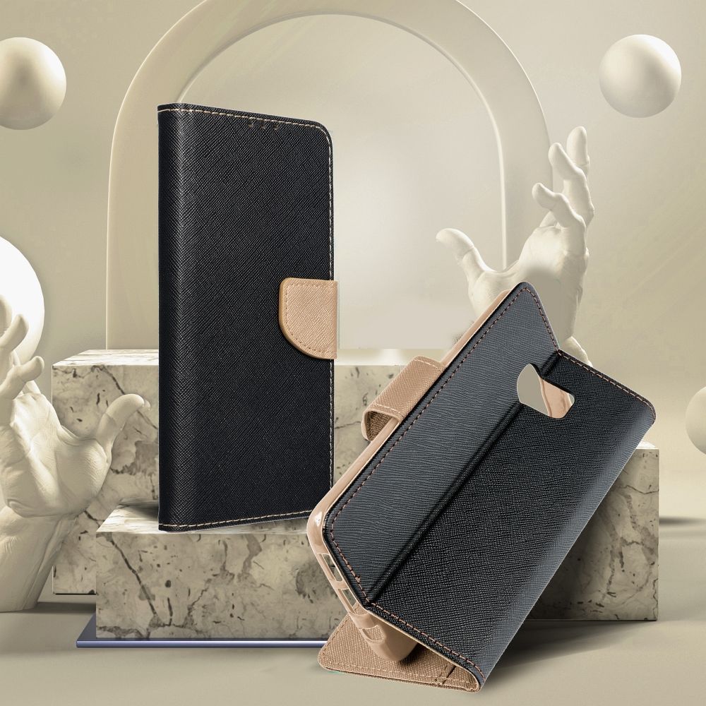 Otočné pouzdro pro Samsung A56 Fancy Book, černé / zlaté