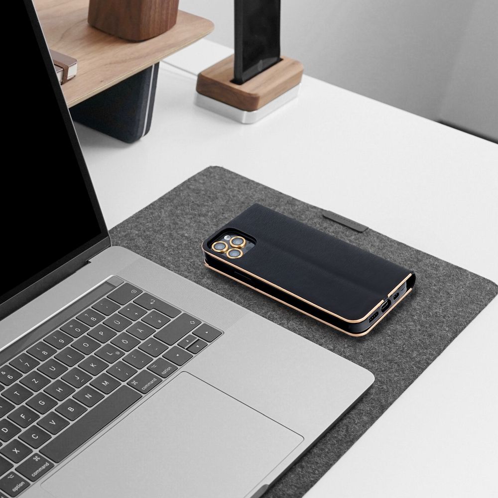 Otočné pouzdro pro Samsung S24 Luna Book, zlatá a černá