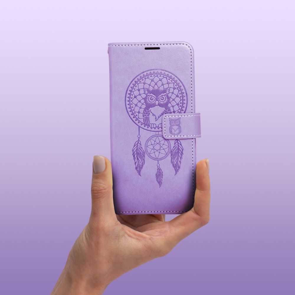 Otočné pouzdro pro Samsung S25 ULTRA Mezzo Book „dreamcatcher“ ve fialové barvě
