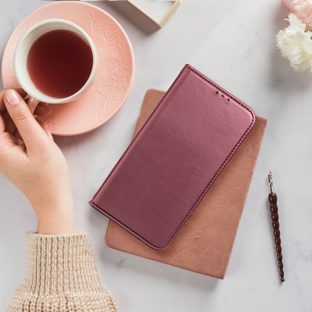 Otočné pouzdro pro Samsung S26 FE Smart Magneto v barvě burgundy