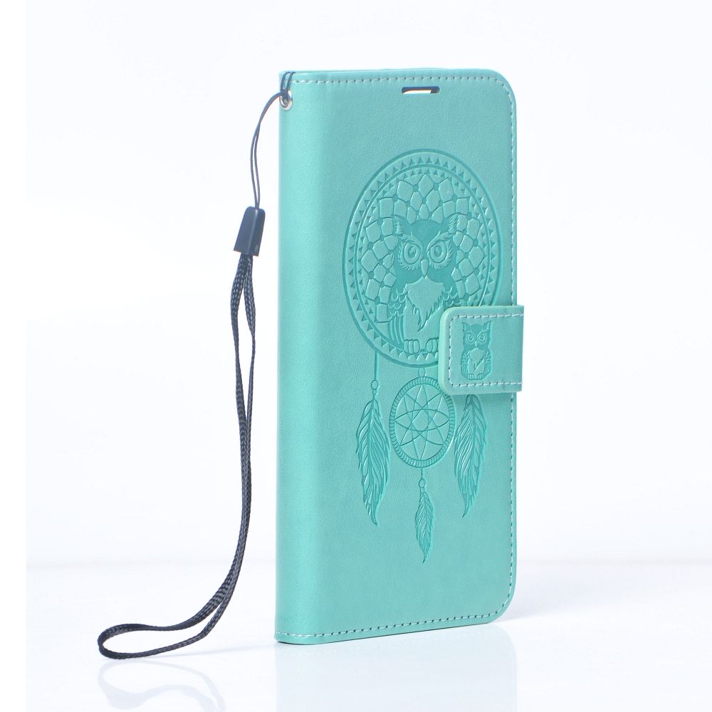 Otočné pouzdro pro Xiaomi Redmi 9C / 9C NFC Mezzo Book, zelené s motivem lapače snů
