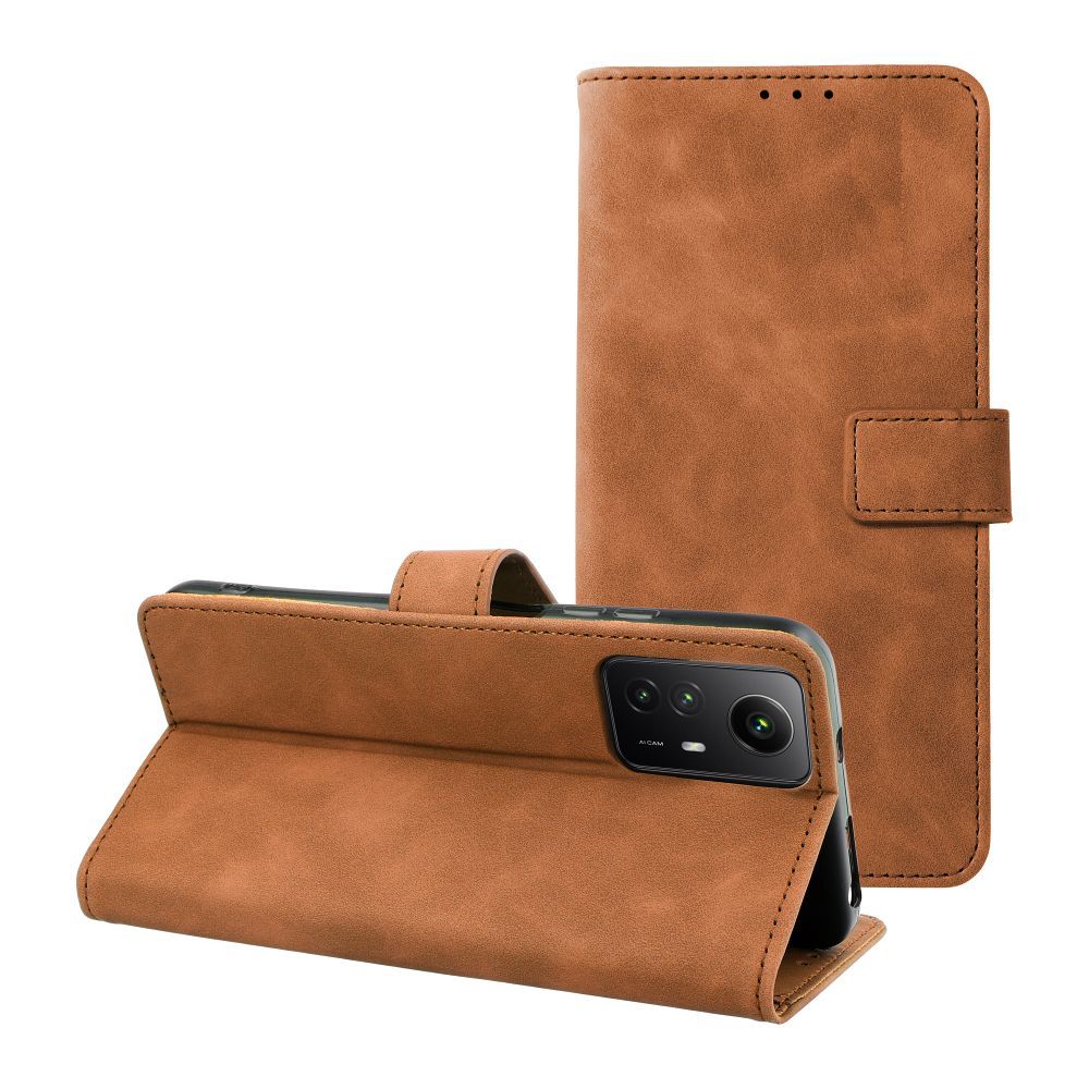 Otočné pouzdro pro Xiaomi Redmi NOTE 12S Tender Book, hnědé
