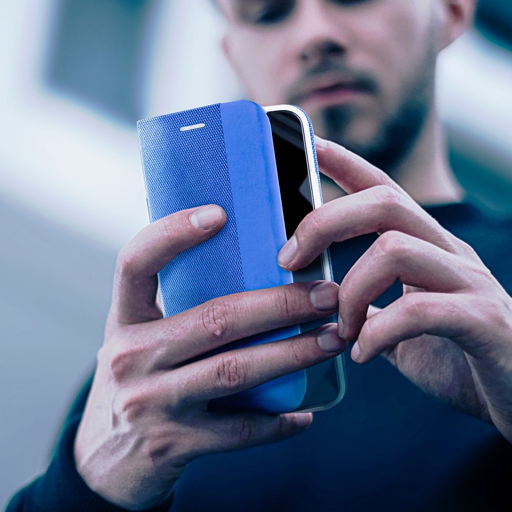 Otočné pouzdro pro Xiaomi Redmi NOTE 14 5G Sensitive Book, modré