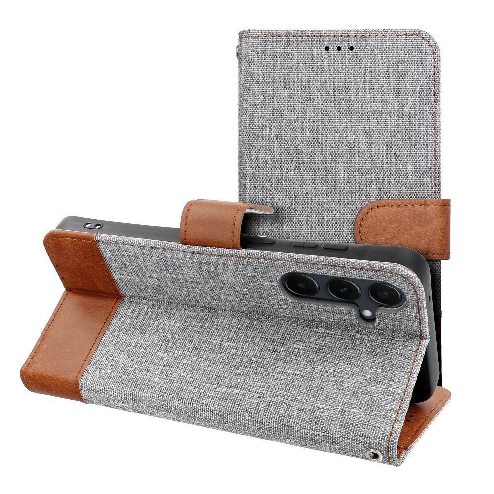 Otočné pouzdro pro Xiaomi Redmi NOTE 17 4G / 5G Jeans Book, šedé