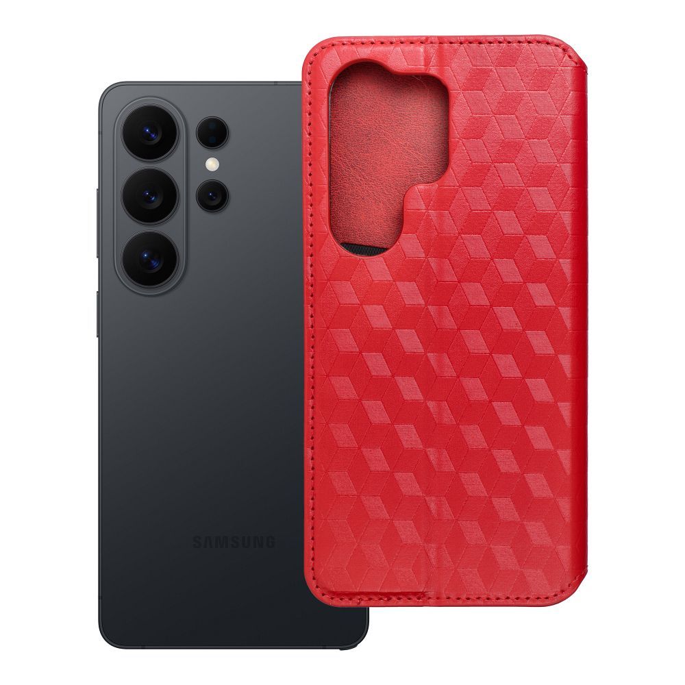 Otočné pouzdro pro Xiaomi Redmi NOTE 17 PRO 5G Cubic Book, červené