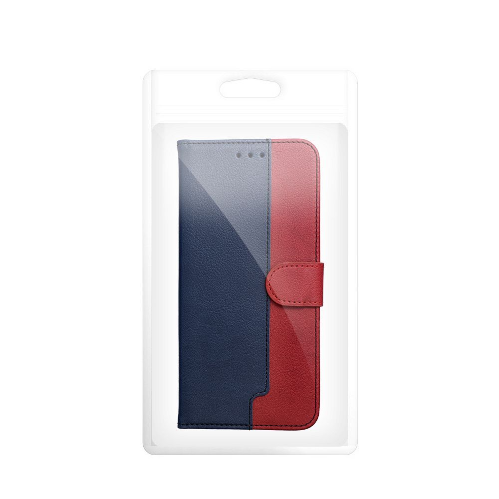 Otočné pouzdro typu „flip“ pro Xiaomi Redmi NOTE 17 4G / 5G Split Book v tmavě modré a červené barvě
