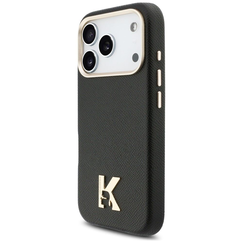 Pouzdro KARL LAGERFELD pro iPhone 17 Pro, kompatibilní s MagSafe, KLHMP17L5PGFKHGK (logo s hlavou Karla), černé