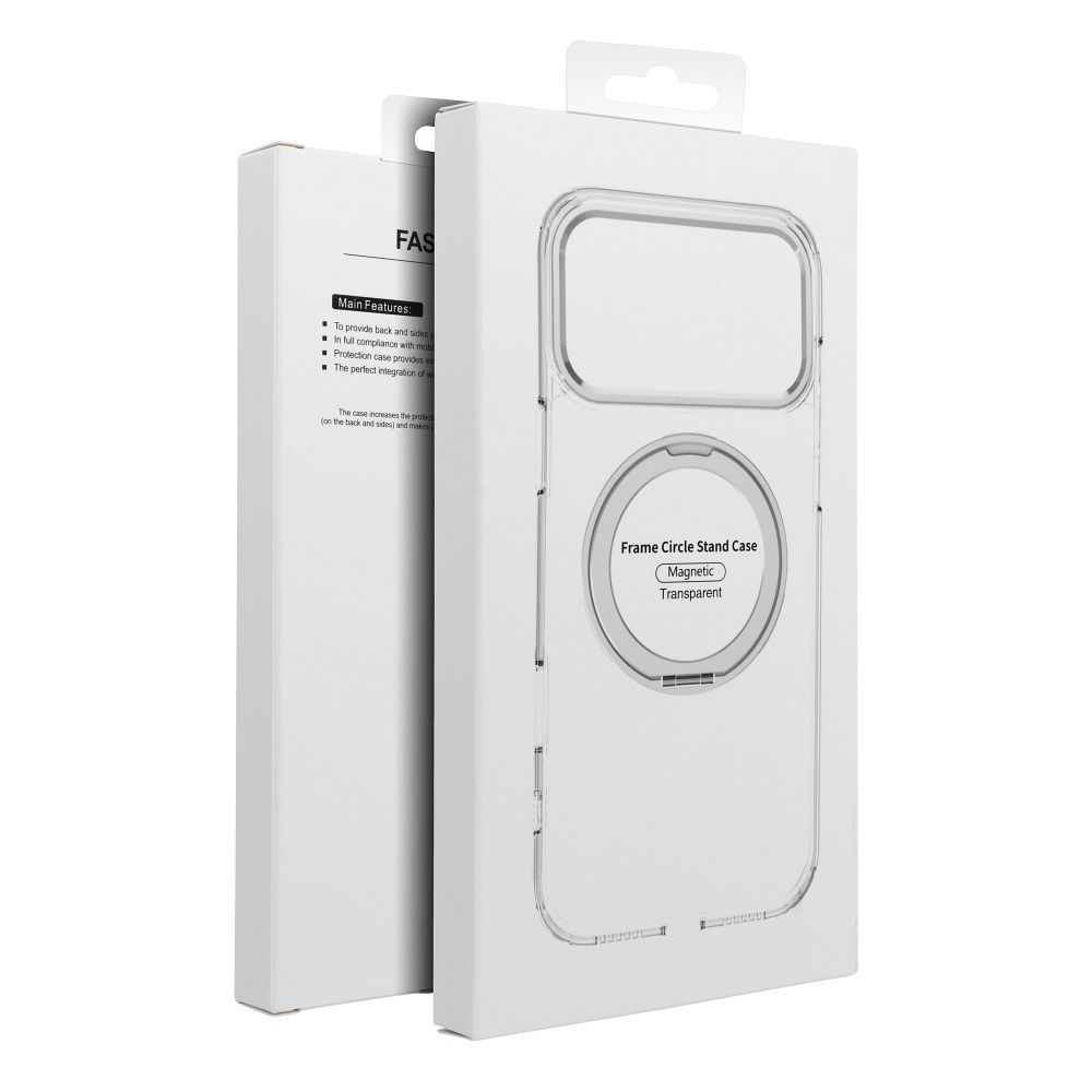 Pouzdro pro iPhone 18 Pro / 17 Pro s kruhovým stojánkem, kompatibilní s MagSafe, průhledné