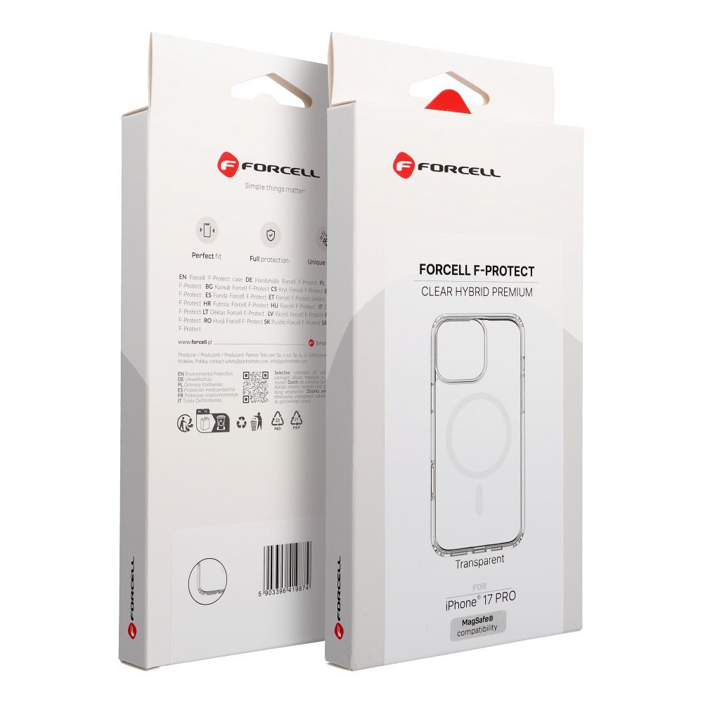 Pouzdro pro Xiaomi Redmi Note 17 4G / 5G Forcell F-Protect Clear Hybrid Premium, kompatibilní s MagSafe, průhledné