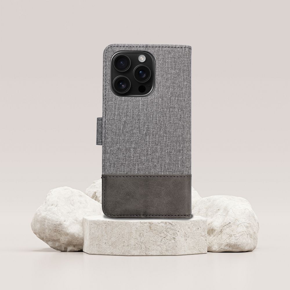 Pouzdro typu flip pro Xiaomi Redmi 14C Gomma Book, šedé