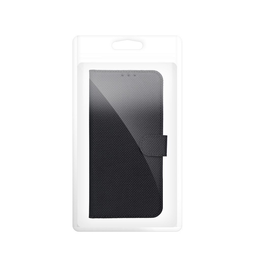 Pouzdro typu flip pro Xiaomi Redmi NOTE 17 4G / 5G, s prostorem pro 4 karty, technologií RFID proti krádeži, z textilie, černé