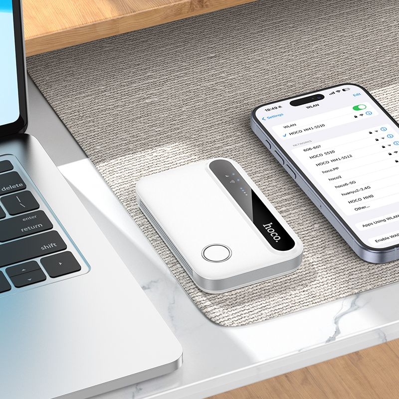 Přenosný bezdrátový router Hoco WiFi HI41, bílý