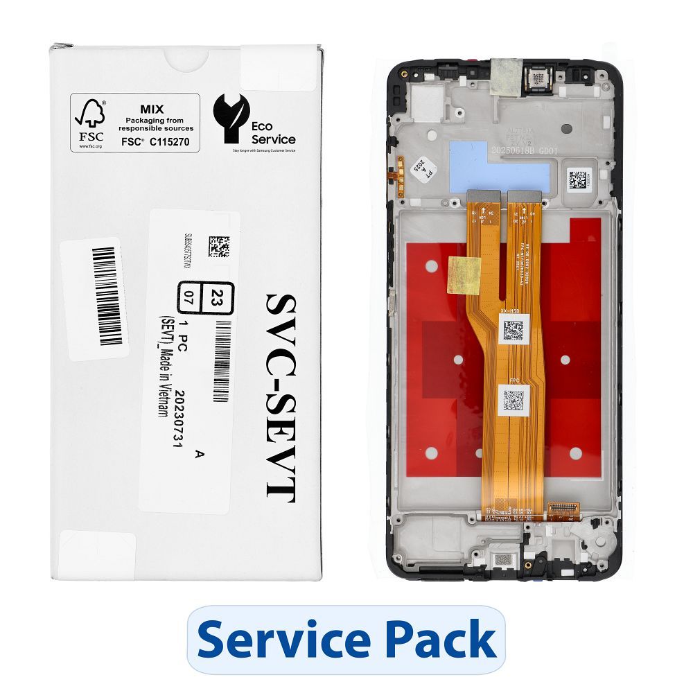 Servisní sada LCD displeje pro SAMSUNG A07 4G A075 šedá GH81-28044A