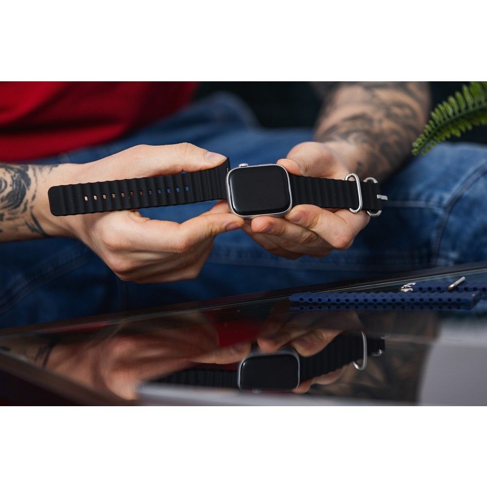 Silikonový řemínek k Apple Watch Forcell F-Design FA12 s otvory pro velikosti 42 / 44 / 45 / 49 mm, žlutý