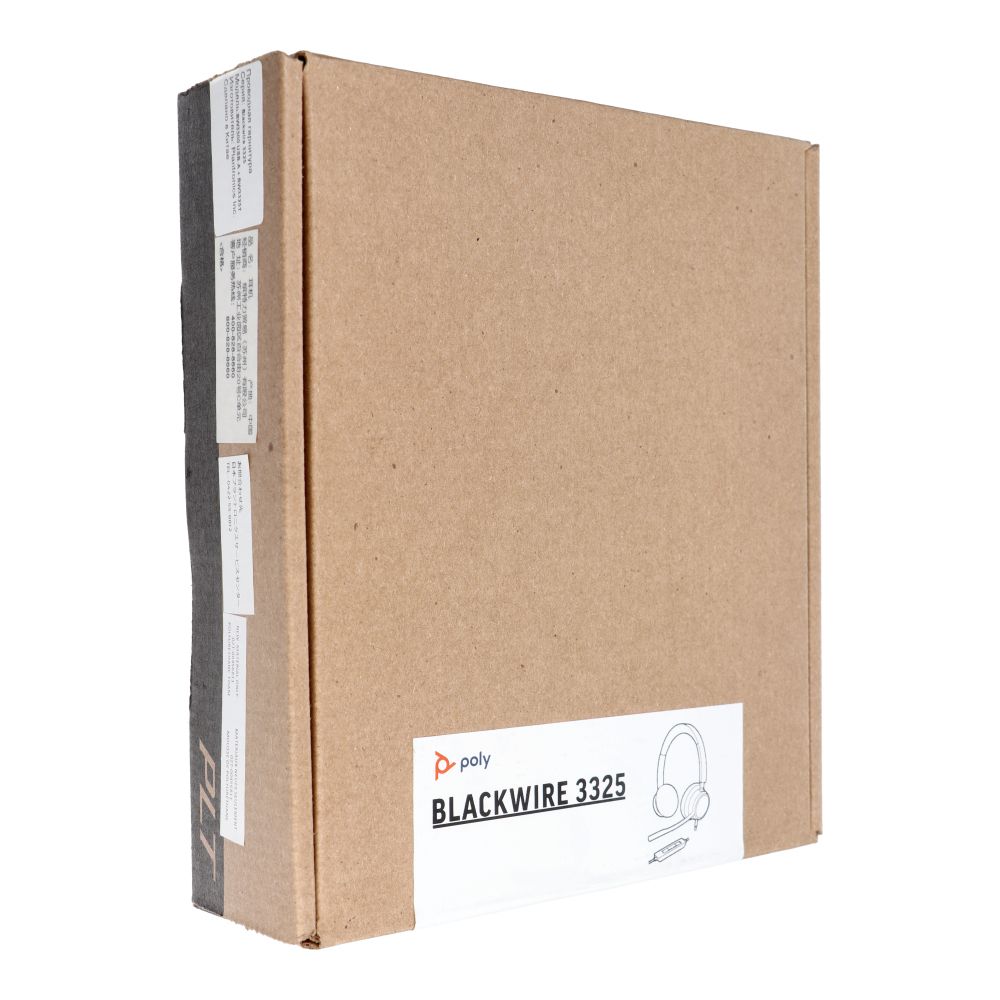 Sluchátka s kabelem, konektor 3,5 mm / USB A, Poly Blackwire C3325, černá