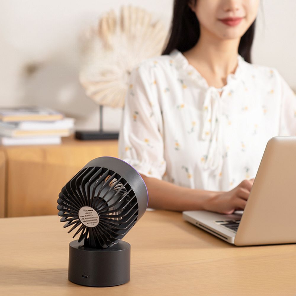 Stolní ventilátor napájený přes USB, model LLD-F87U, černý