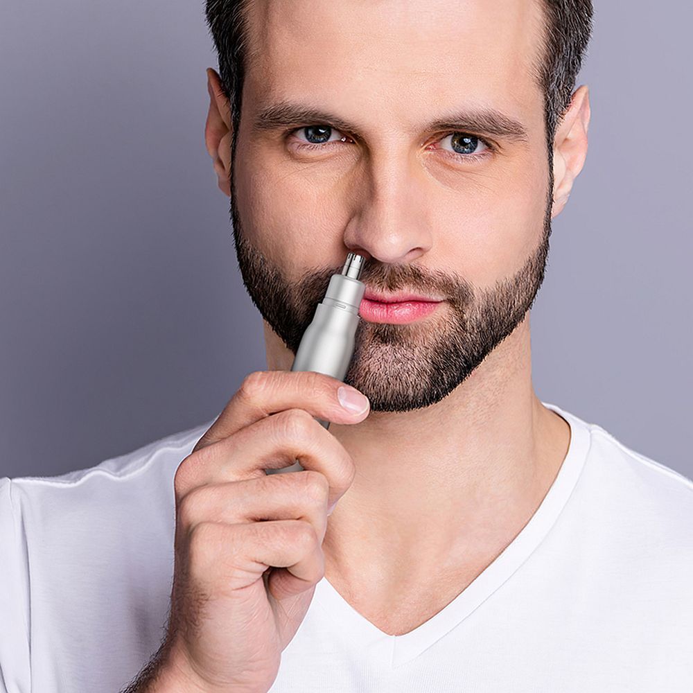 Stříhač chloupků v nose Hoco s displejem HP33, stříbrný