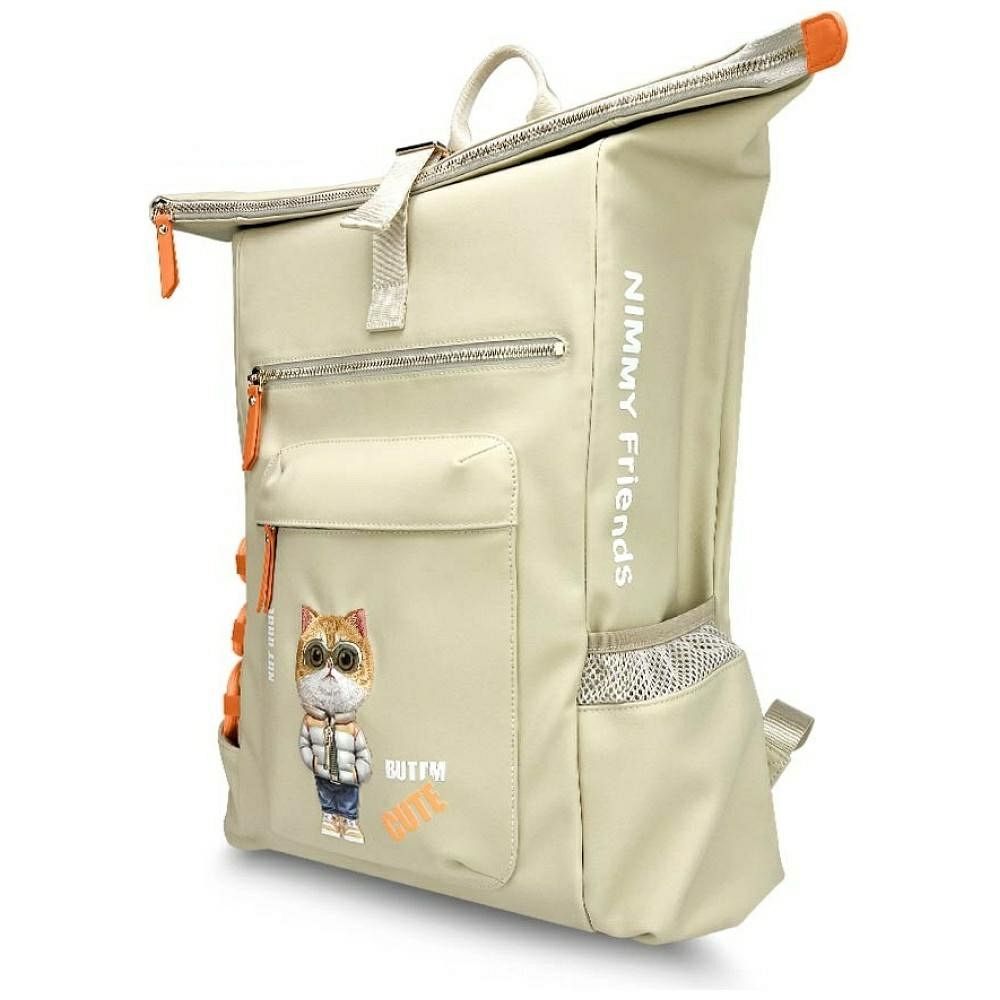 Taška na notebook NIMMY COOL&CUTE 2.0 s motivem kočky, khaki