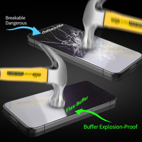 5D hybridní sklo pro iPhone 13 MINI s antibakteriální vrstvou Biomaster Bestsuit Flex-Buffer, černé