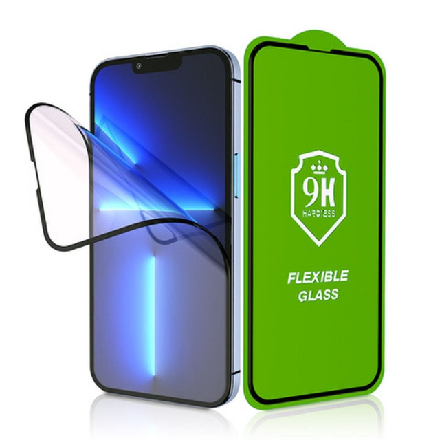 5D hybridní sklo s plným lepidlem pro iPhone 16 PRO MAX Bestsuit, pružné, černé