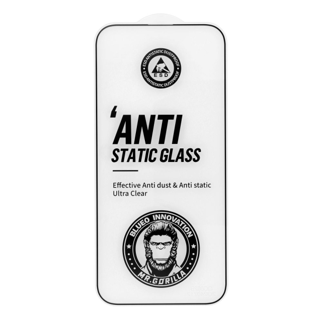 5D Mr. Monkey Glass – Apple iPhone 16 Pro Max, černá (antistatická, vysoká rozlišovací schopnost)