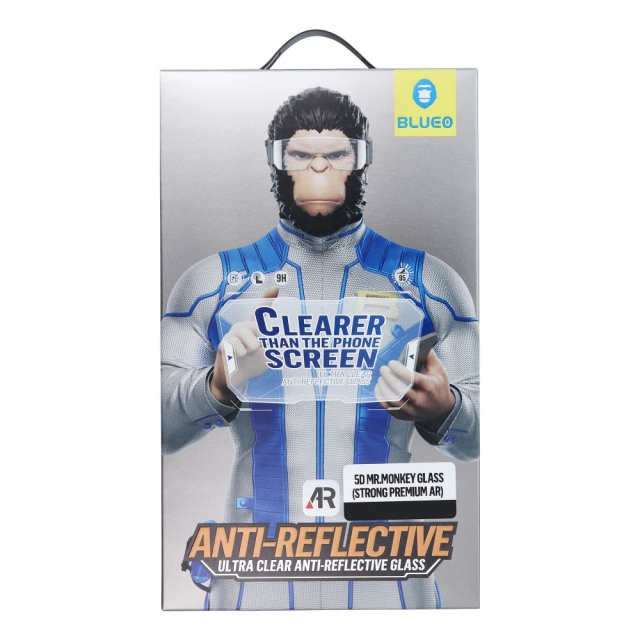 5D Mr. Monkey Glass – Apple iPhone 17 Pro Max, černá (Strong Premium Ultra Clear AR)