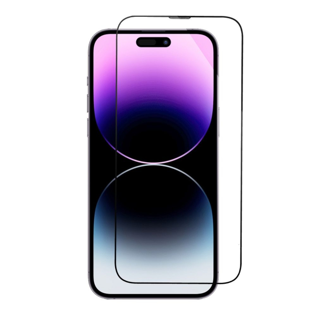 5D tvrzené sklo s celoplošným lepidlem pro iPhone 14 PRO MAX s aplikátorem, černé