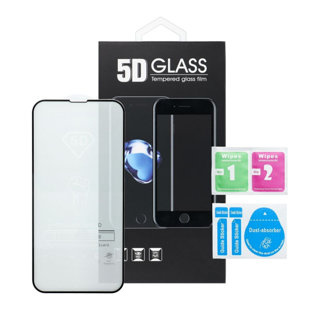 5D tvrzené sklo s celoplošným lepidlem – pro iPhone 17 Pro Max / 18 Pro Max, černé