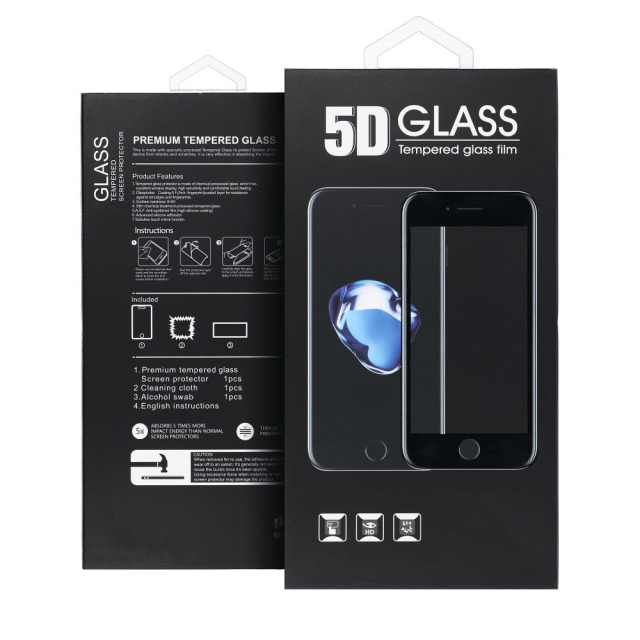 5D tvrzené sklo s celoplošným lepidlem – pro iPhone XS Max / 11 Pro Max, černé