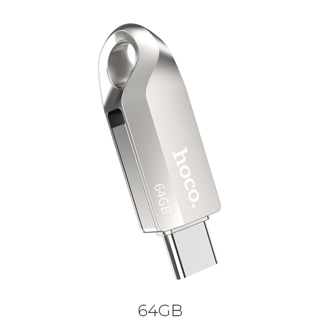 64 GB USB 3.0 flash disk (USB A + USB C) Hoco UD8 nikl