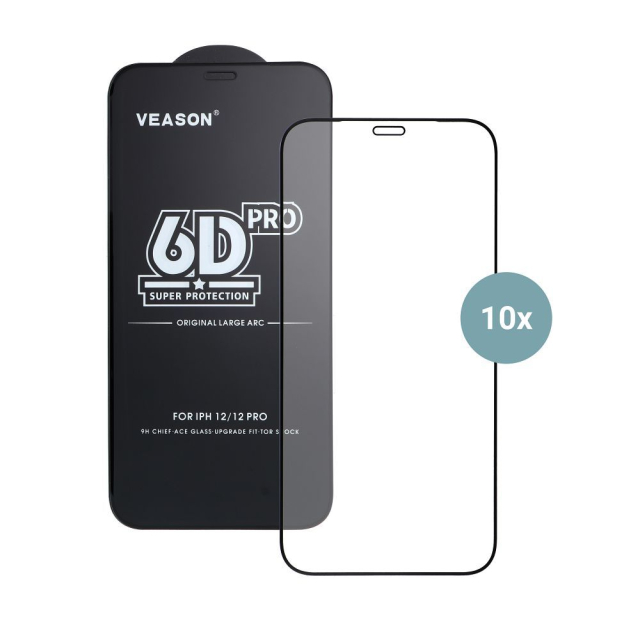6D Veason Pro Glass (sada 10 v 1) – pro iPhone 13 Pro Max / 14 Plus, černá