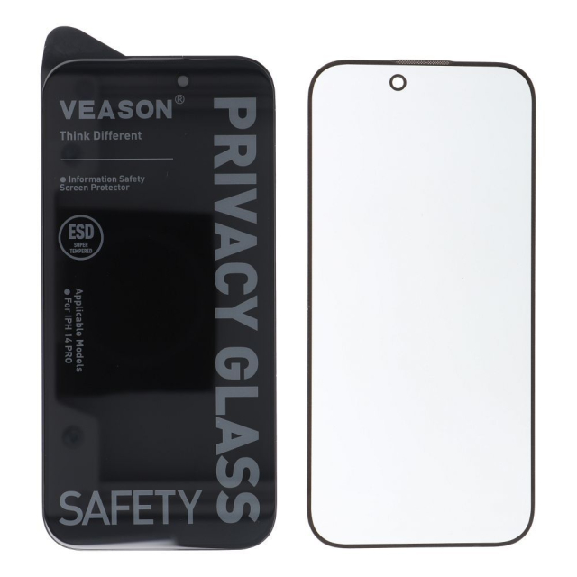 6D Veason Pro Privacy Glass – pro iPhone 15, černé