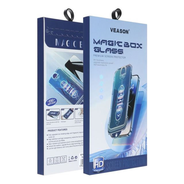 6D Veason Pro – sklo s jednoduchou instalací + aplikátor – pro iPhone XR / 11, černé