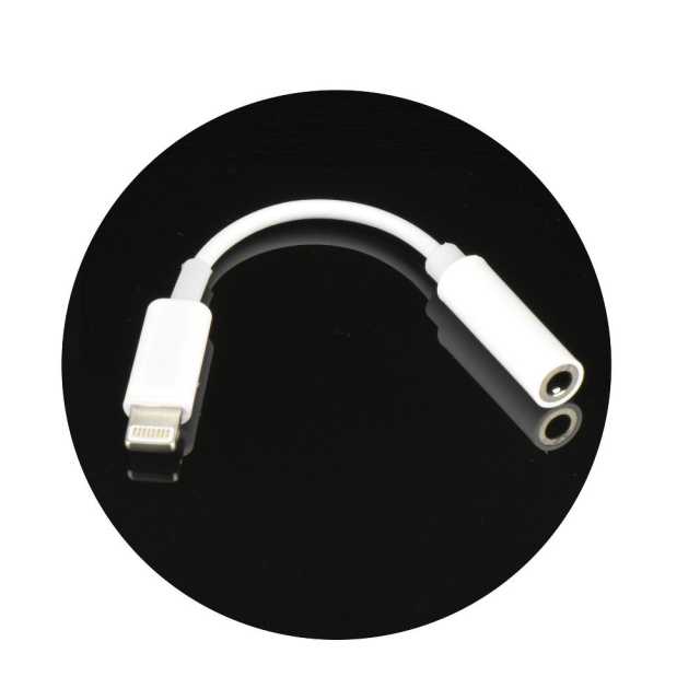 Adaptér AUX Lightning (samec) na jack 3,5 mm (samice) BOX bílý