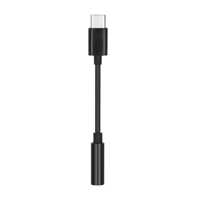 Adaptér AUX typu C (samec) na 3,5 mm jack (samice), černý