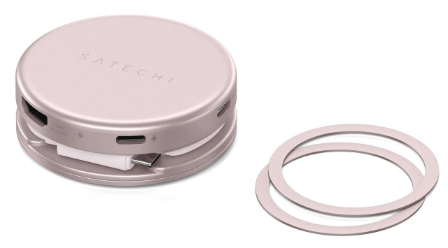 Adaptér HUB 5 v 1 USB-C Satechi OntheGo STPOTG5P, barva blush