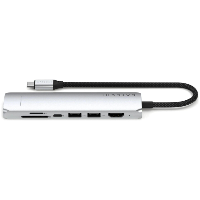 Adaptér HUB 7 v 1 USB-C Satechi Slim ST-P7SS stříbrný