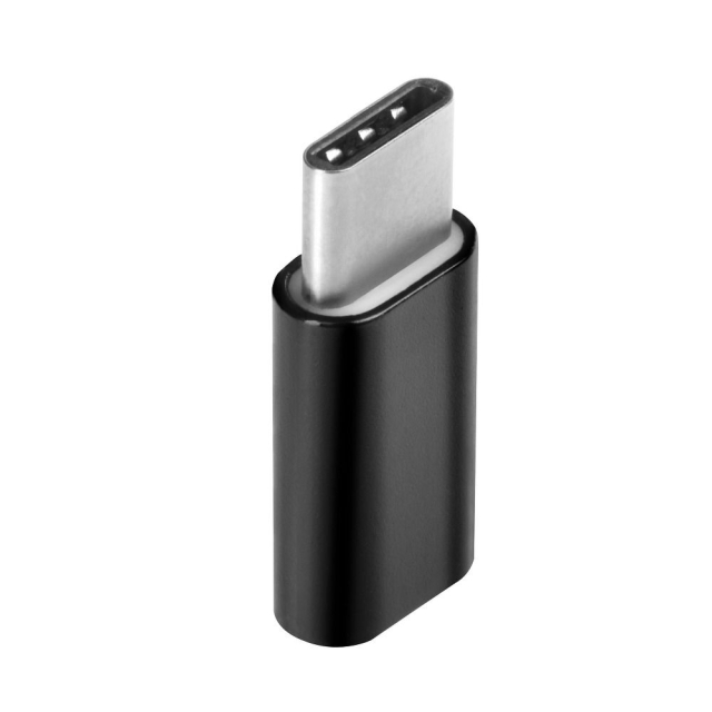 Adaptér Micro USB (samice) na Type-C (samec), černý