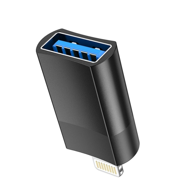 Adaptér OTG USB-A na Lightning Hoco UA17, černý